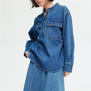 H&M Loose Fit Denim Shirt
